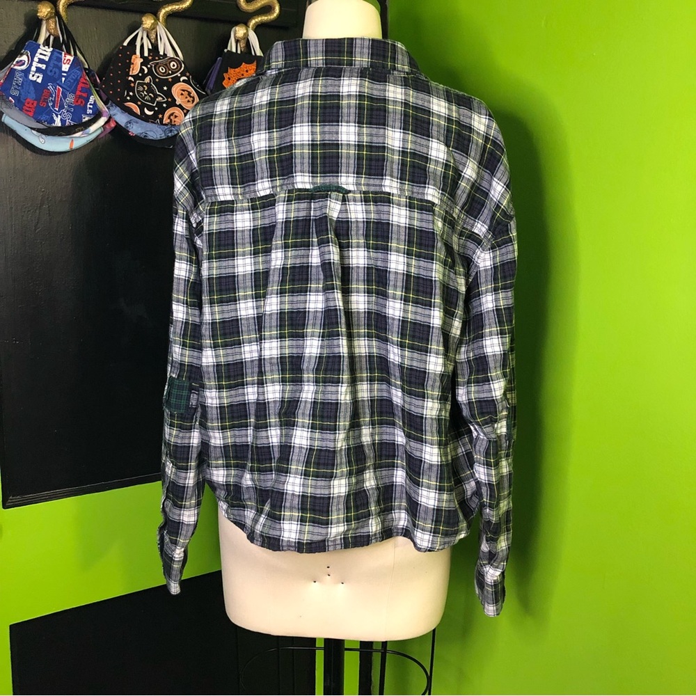AEO Cropped patchwork flannel - Picture 4 of 5